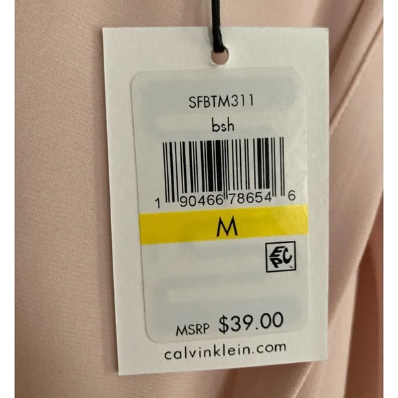 Calvin Klein Blush Pink Layering Shell/Tank Top Sleeveless Blouse Medium - Picture 7 of 11